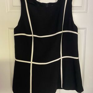 Black and white sleeveless top